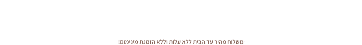 משלוח מהיר עד הבית ללא עלות וללא הזמנת מינימום